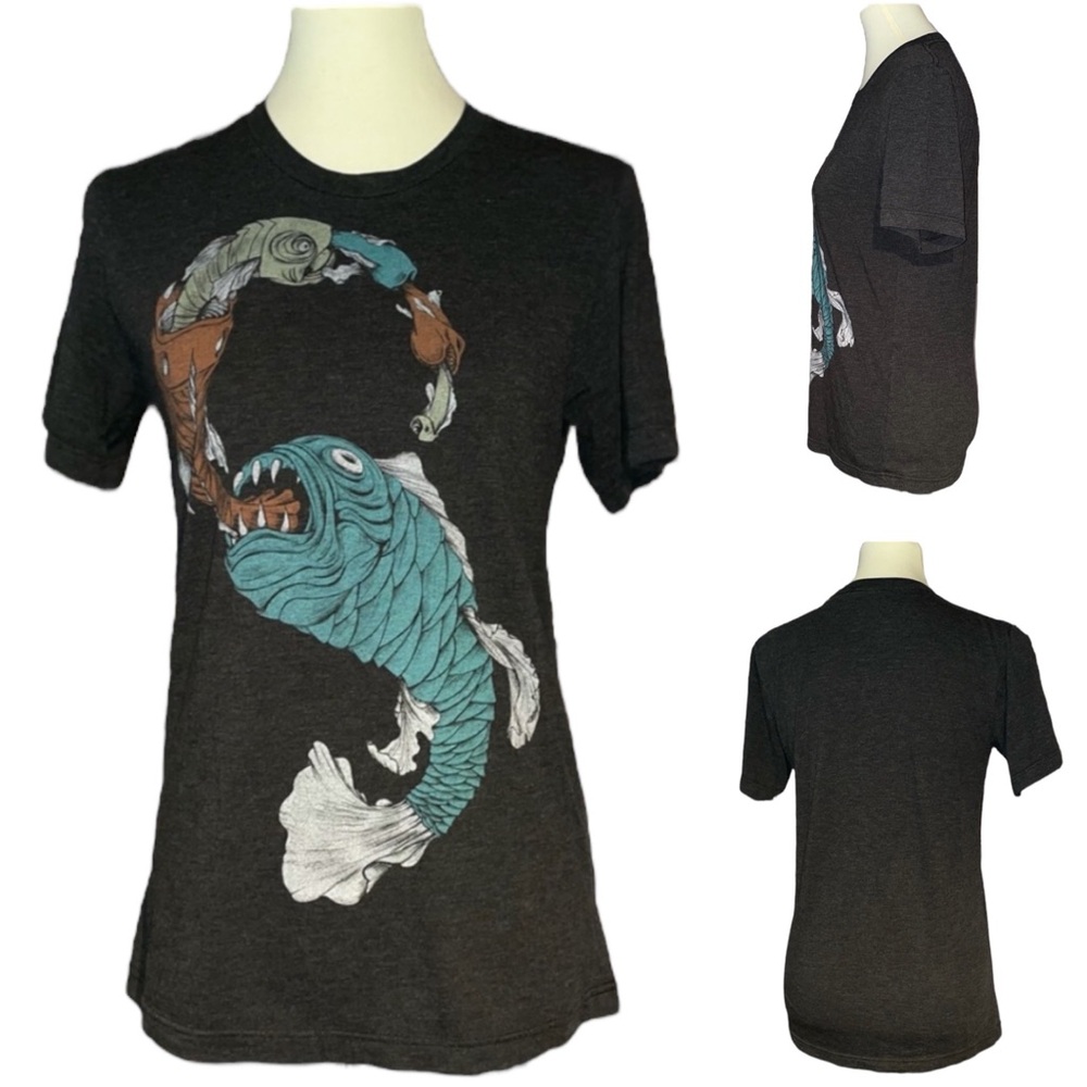 Curbside Clothing Fish Eat Fish Distressed Graphics Artist Justin Barker Small